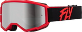 FLY 2023 Zone Youth Goggles Black/Red w/Silver Mirror/Smoke Lens