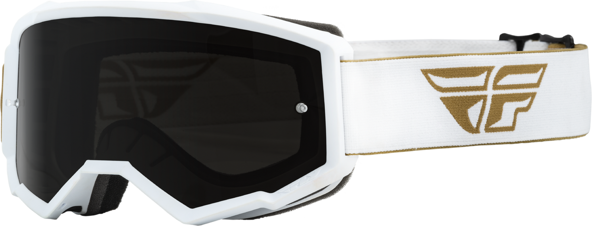 FLY 2023 Zone Youth Goggles Gold/White w/Dark Smoke/Smoke Lens