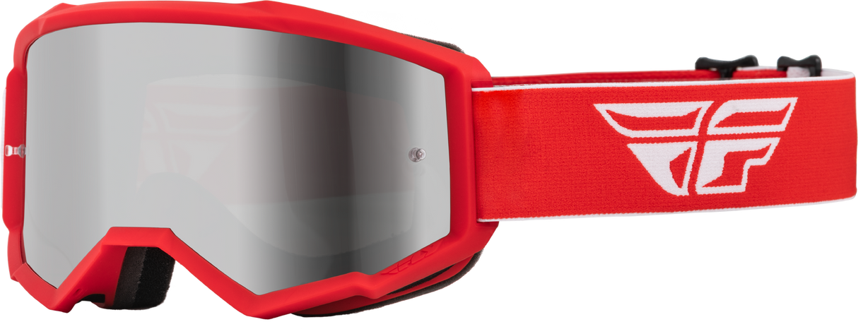 FLY 2023 Zone Youth Goggles Red/White w/Silver Mirror/Smoke Lens