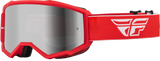 FLY 2023 Zone Youth Goggles Red/White w/Silver Mirror/Smoke Lens