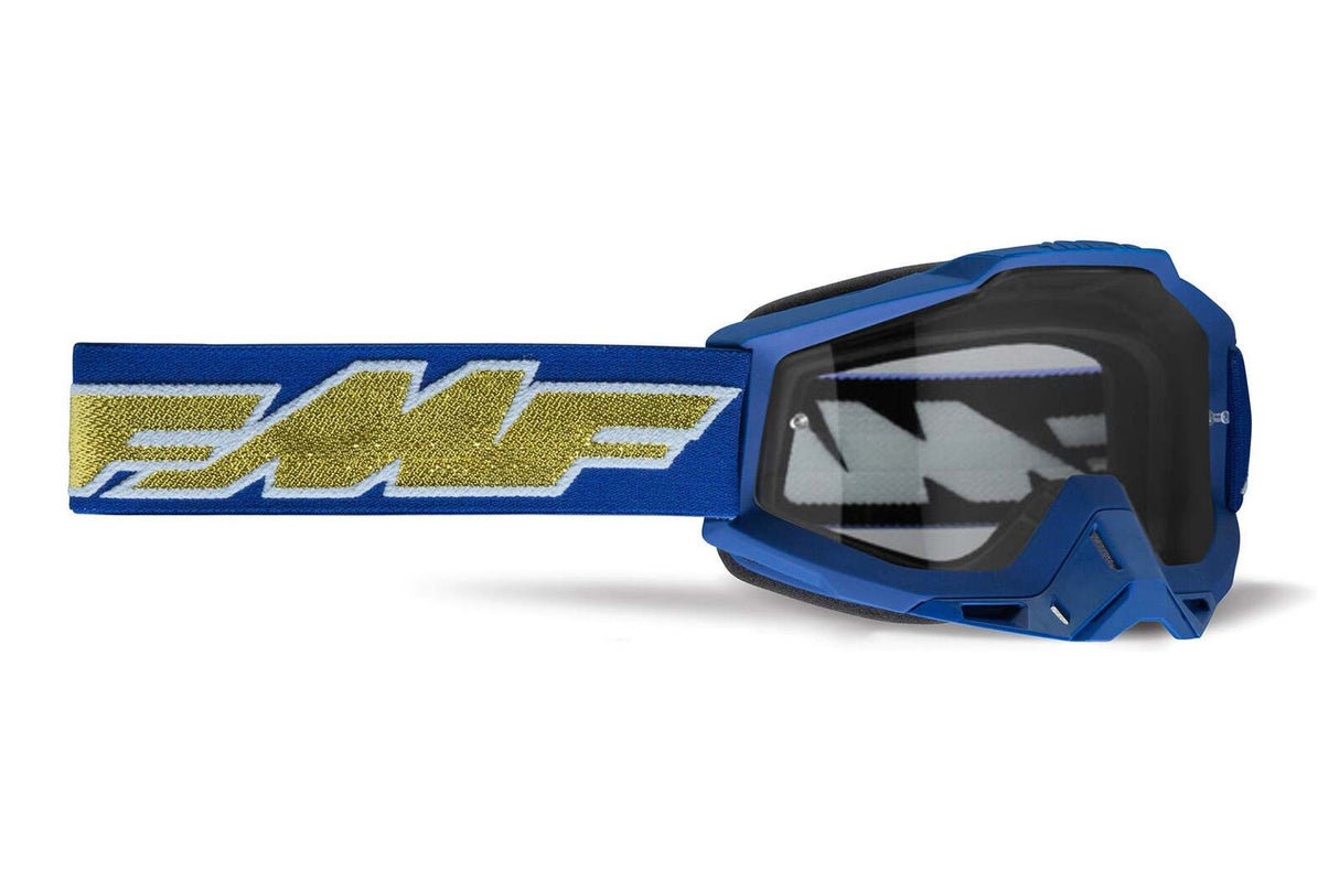 FMF Vision Powerbomb Goggles Rocket Deep Navy Gold w/Clear Lens