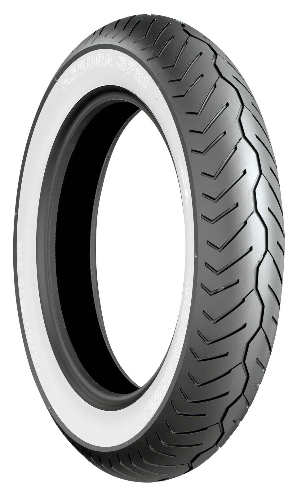 Bridgestone Exedra G721 White Wall Radial Front Tyre 130/90-16 M/C 67H Tube Type