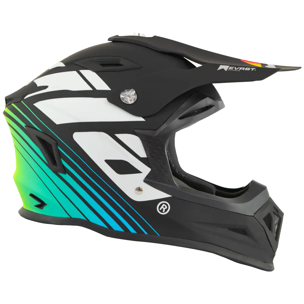 Thrila Miami Matte Black/Colour Burst Helmet