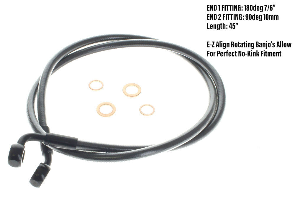 Magnum Shielding MS-46142SW Black Pearl 42" E-Z Align Front Brake Line w/7/16" x 35 Degree Banjo