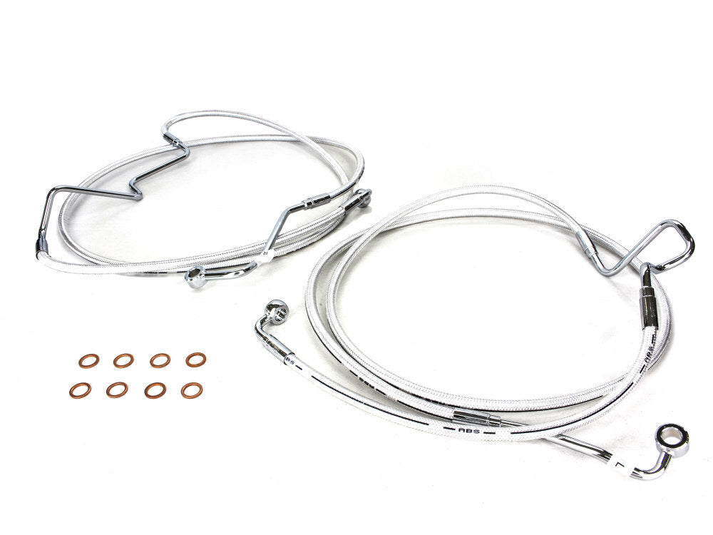 Magnum Shielding MS-AS37016 Sterling Chromite Lower Front Brake Line for Touring 14-Up w/ABS