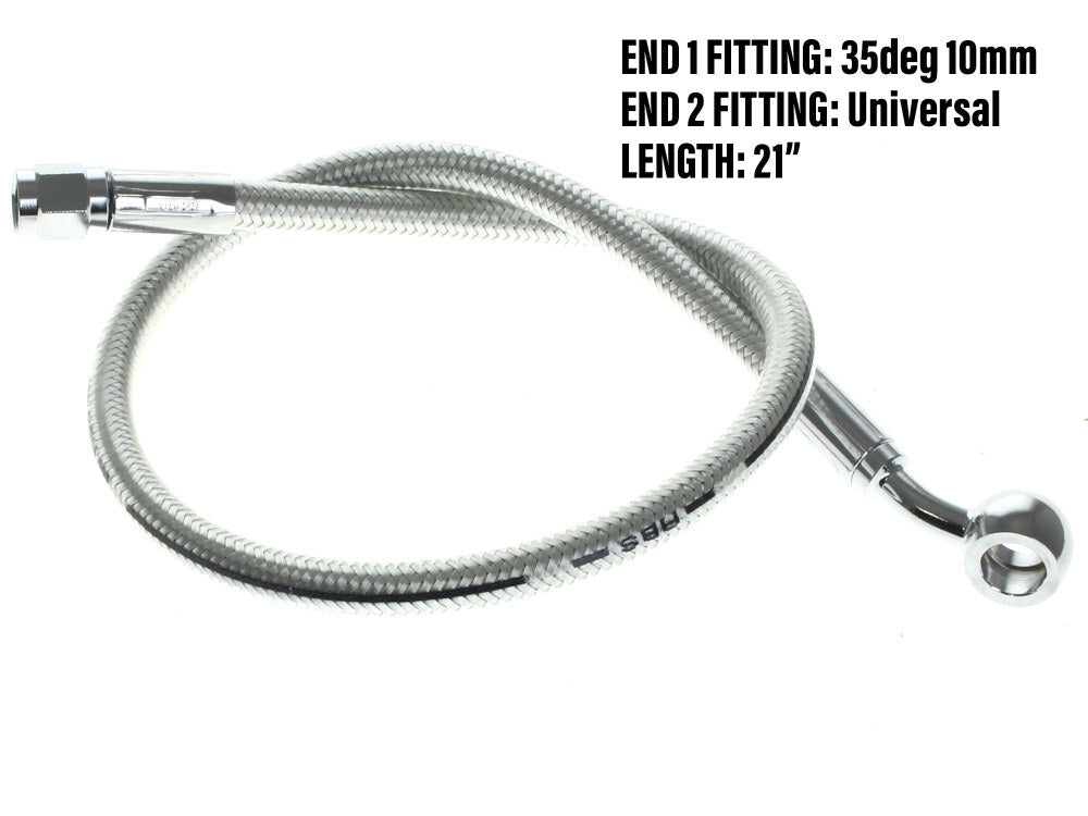 Magnum Shielding MS-AS37121 Sterling Chromite 21" Upper Front Brake Line w/10mm x 35 Degree Banjo