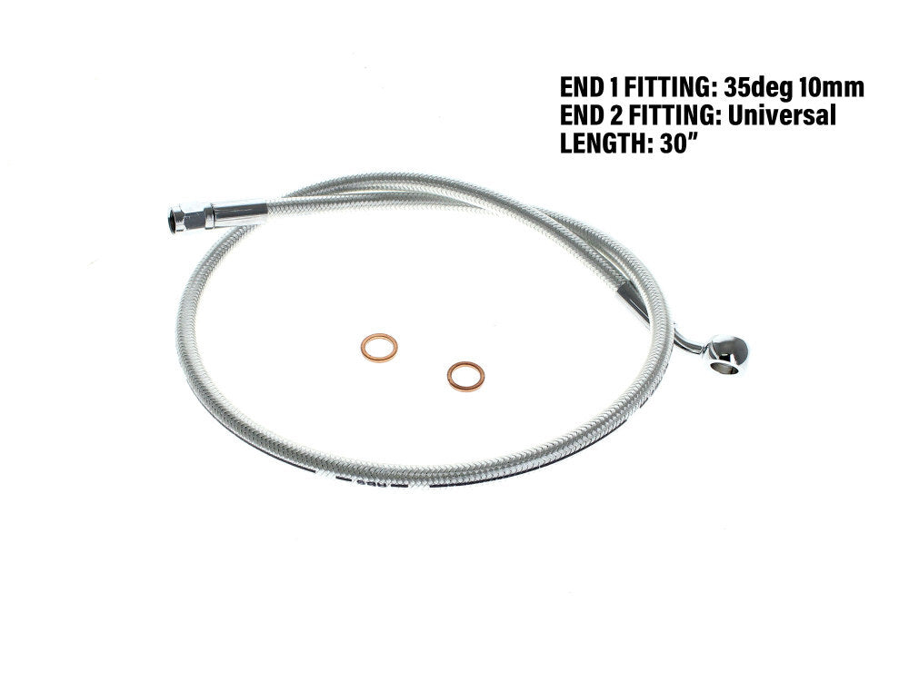 Magnum Shielding MS-AS37130 Sterling Chromite 30" Upper Front Brake Line w/10mm x 35 Degree Banjo