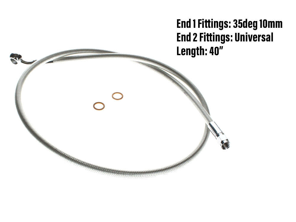 Magnum Shielding MS-AS37140 Sterling Chromite 40" Upper Front Brake Line w/10mm x 35 Degree Banjo