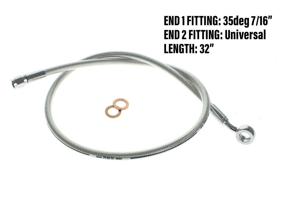 Magnum Shielding MS-AS37932 Sterling Chromite 32" Upper Front Brake Line w/7/16" x 35 Degree Banjo