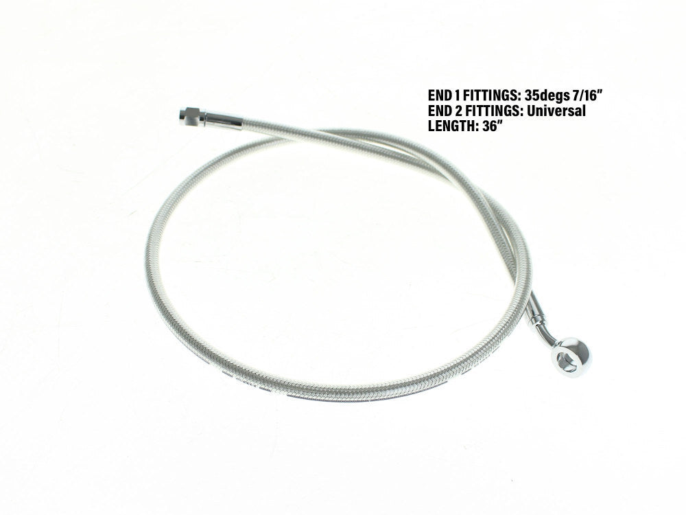 Magnum Shielding MS-AS37936 Sterling Chromite 36" Upper Front Brake Line w/7/16" x 35 Degree Banjo