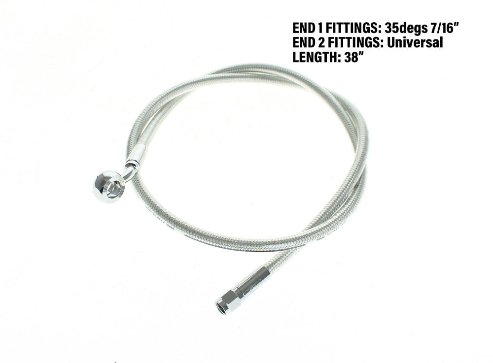 Magnum Shielding MS-AS37938 Sterling Chromite 38" Upper Front Brake Line w/7/16" x 35 Degree Banjo