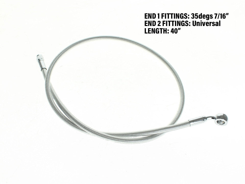 Magnum Shielding MS-AS37940 Sterling Chromite 40" Upper Front Brake Line w/7/16" x 35 Degree Banjo