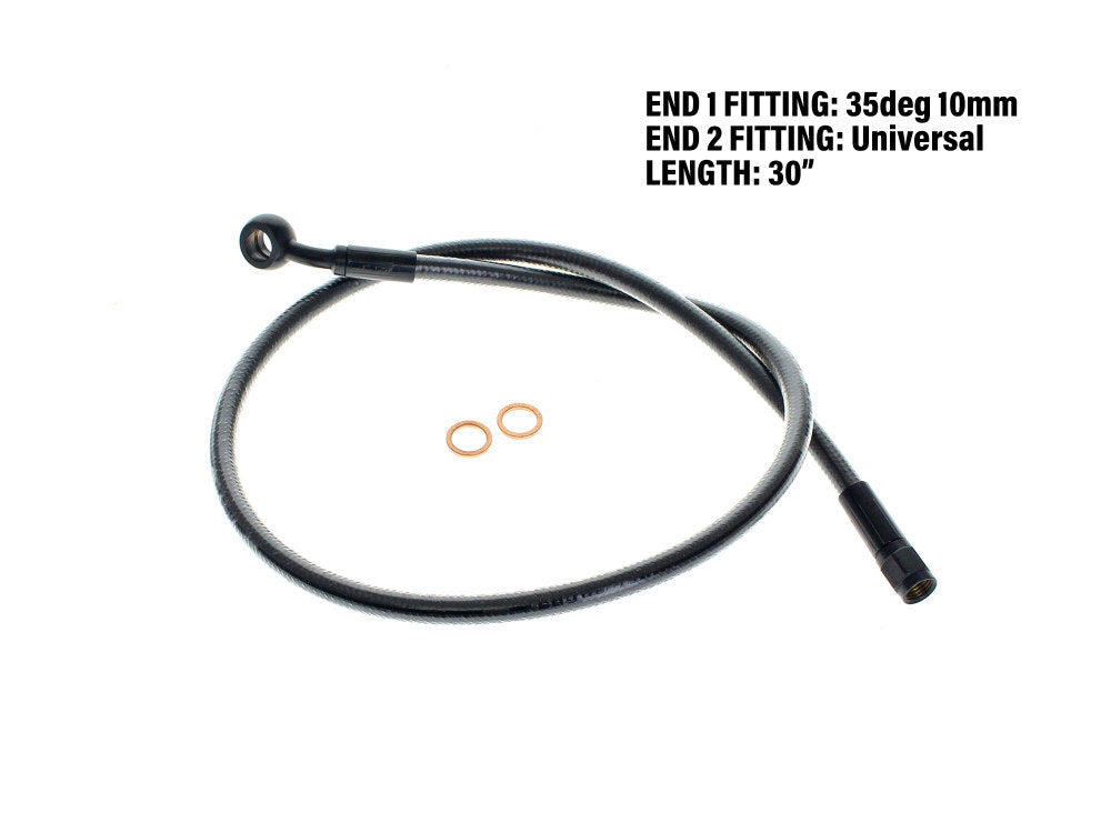 Magnum Shielding MS-AS47130 Black Pearl 30" Upper Front Brake Line w/10mm x 35 Degree Banjo