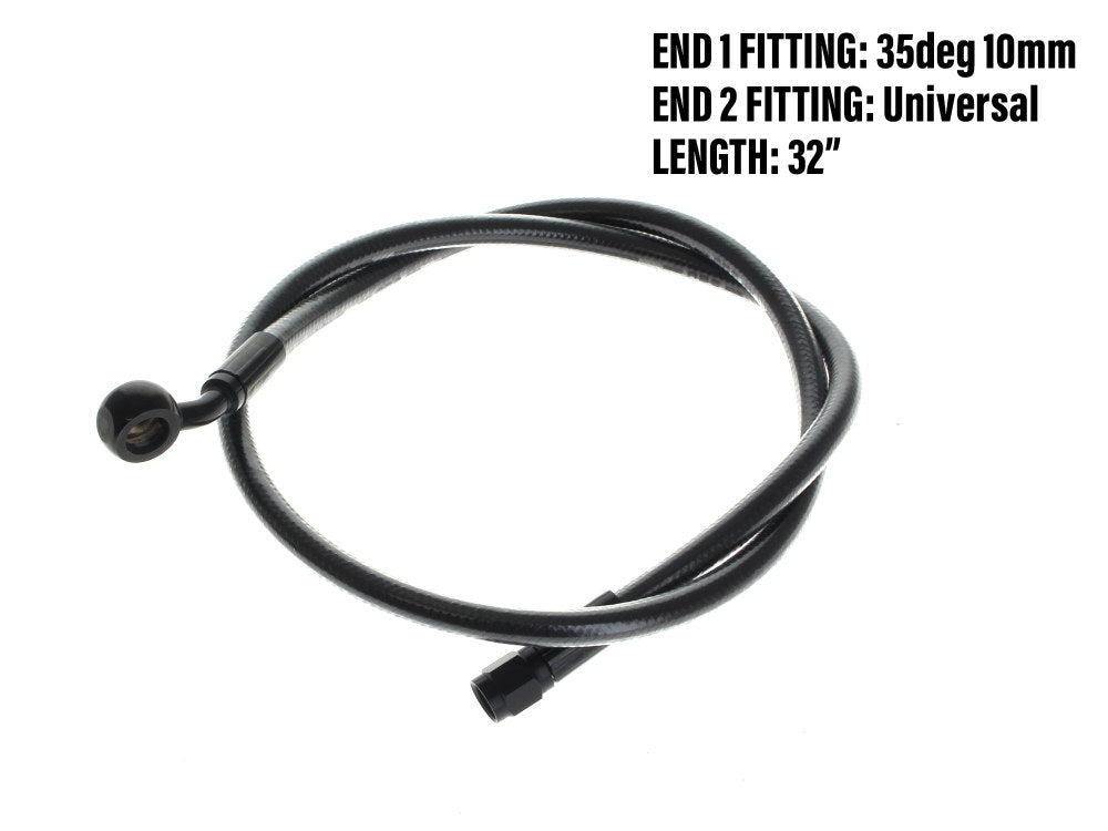 Magnum Shielding MS-AS47132 Black Pearl 32" Upper Front Brake Line w/10mm x 35 Degree Banjo