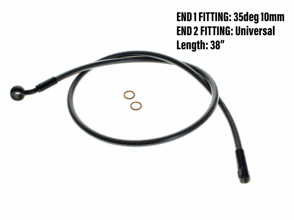 Magnum Shielding MS-AS47136 Black Pearl 36" Upper Front Brake Line w/10mm x 35 Degree Banjo