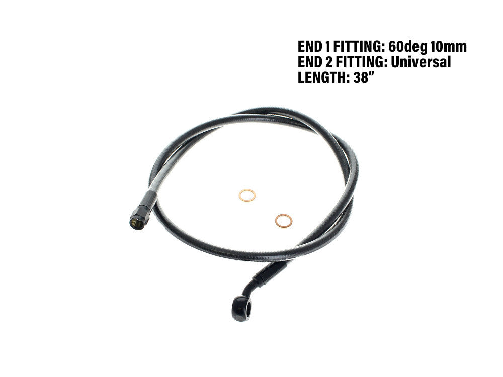 Magnum Shielding MS-AS47138 Black Pearl 38" Upper Front Brake Line w/10mm x 35 Degree Banjo