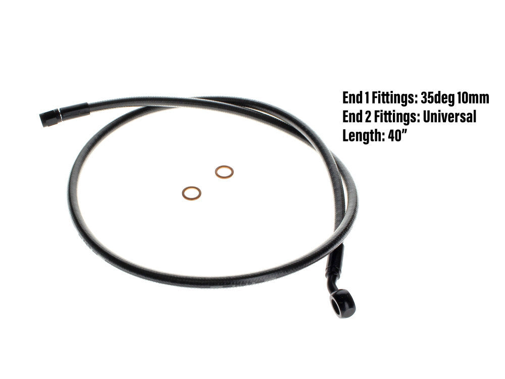 Magnum Shielding MS-AS47140 Black Pearl 40" Upper Front Brake Line w/10mm x 35 Degree Banjo