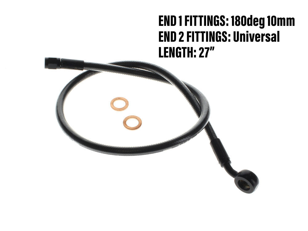 Magnum Shielding MS-AS47926 Black Pearl 26" Upper Front Brake Line w/7/16" x 35 Degree Banjo