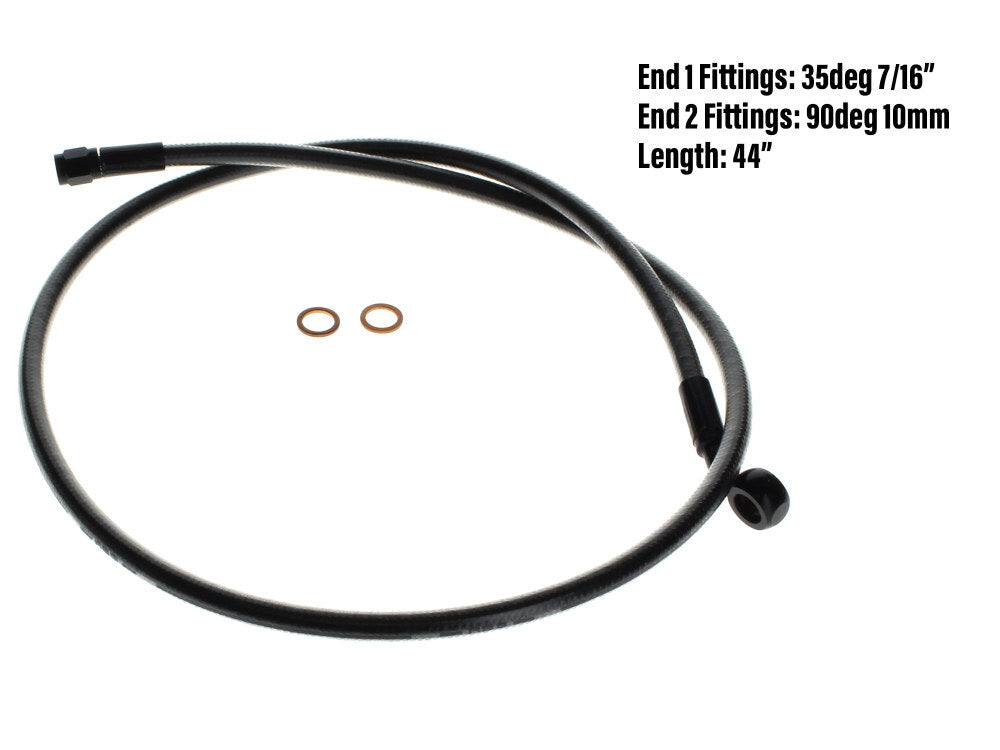 Magnum Shielding MS-AS47936 Black Pearl 36" Upper Front Brake Line w/7/16" x 35 Degree Banjo