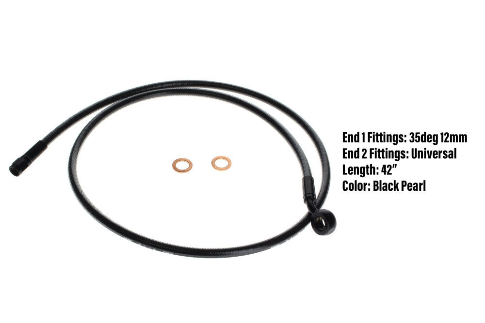 Magnum Shielding MS-AS47942 Black Pearl 42" Upper Front Brake Line w/7/16" x 35 Degree Banjo