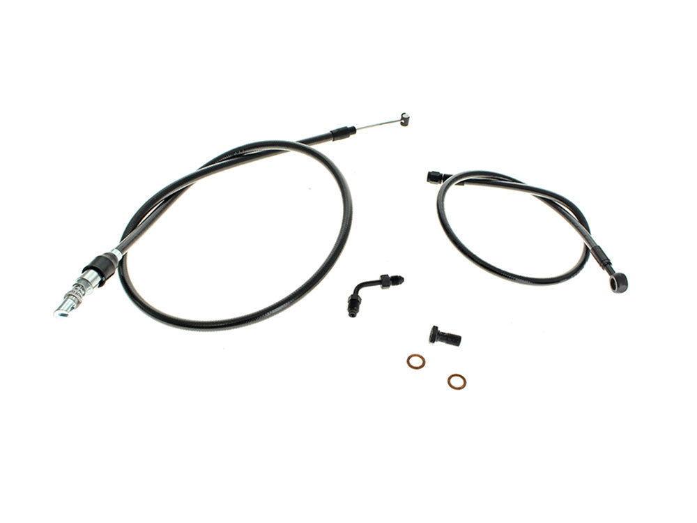 Magnum Shielding MS-KIT-FXBB25-12-BP Black Pearl Cable Kit for 12" Ape Hangers on Harley-Davidson Softail Street Bob 25-Up