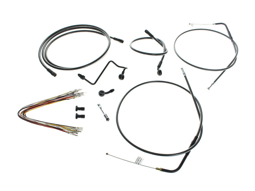 Magnum Shielding MS-KIT-VROD-14-BP Black Cable Kit to Suit 14" Burleigh Highball Apes for Nightrod Special/Muscle 08-17