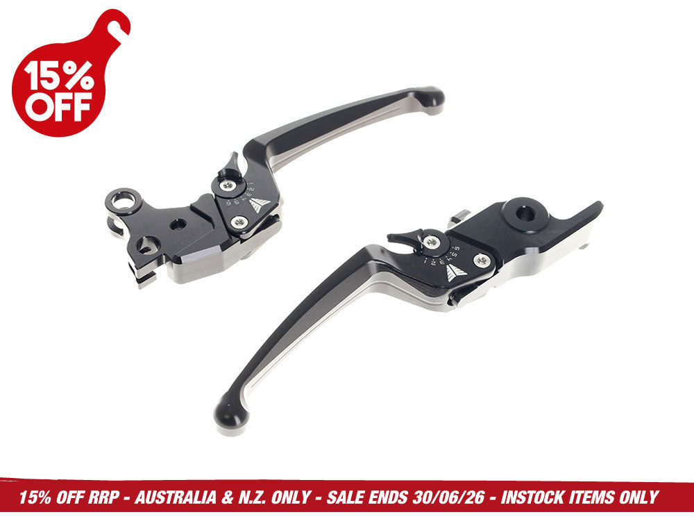 Muller Motorcycle AG MUL-150-40 Adjustable Levers Black for Harley-Davidson CVO Touring 23-Up/Street Glide/Road Glide 24-Up