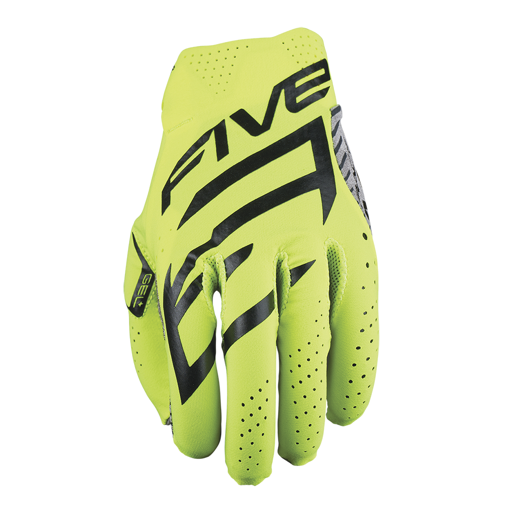 Five MXF Race Fluro Yellow Gloves