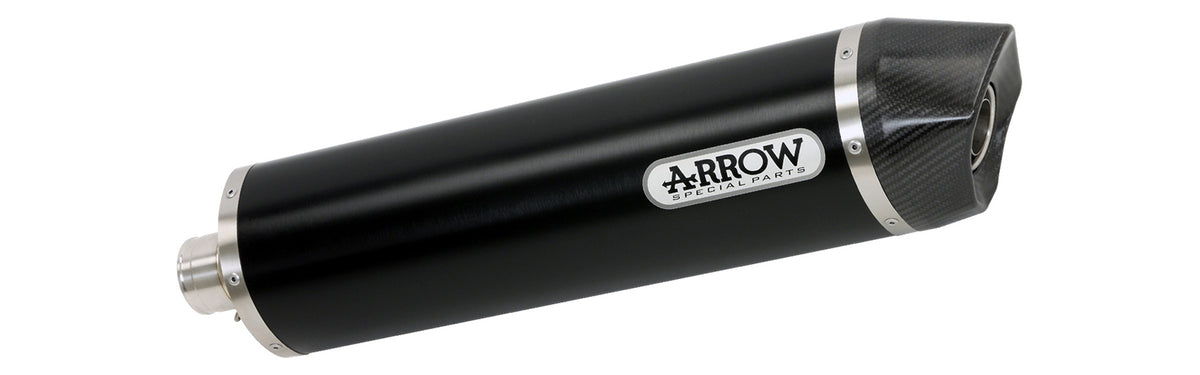 Arrow 71816AKN Maxi Race-Tech Dark Aluminium Slip-On Muffler w/Carbon End Cap for Suzuki V-Strom 1000 14-20/V-Strom 1050 20-24