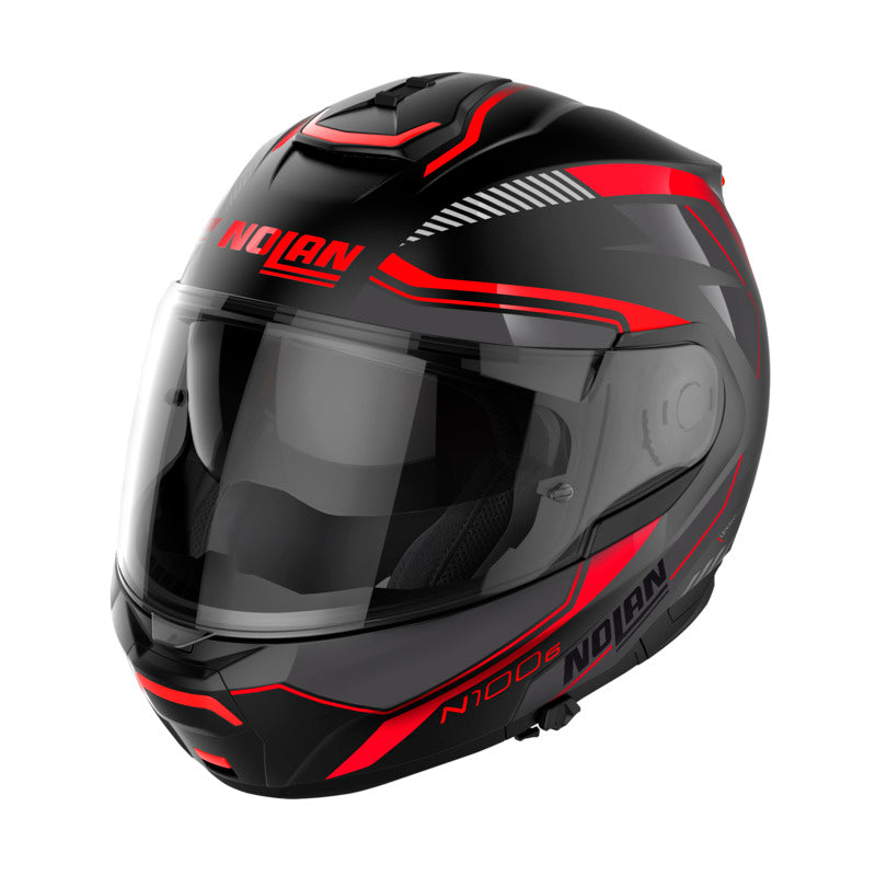 Nolan N100-6 Surveyor Flat Black/Red/Grey Modular Helmet