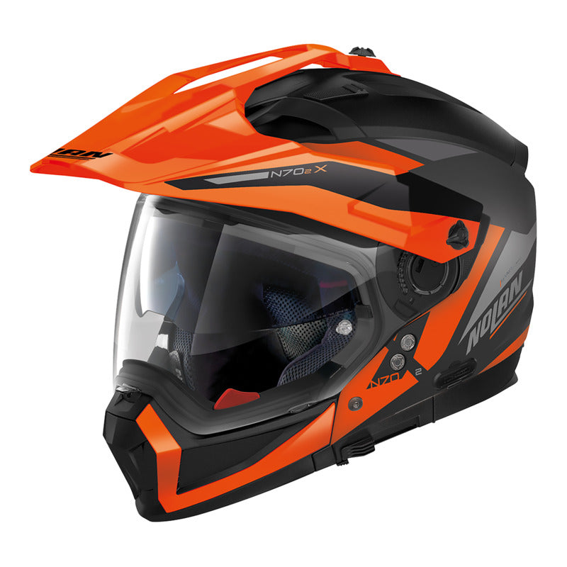 Nolan N70-2 X Stunner Flat Black/Orange/Grey Adventure Helmet