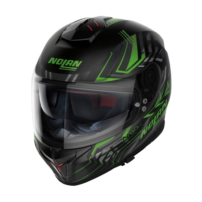 Nolan N80-8 Turbolence Flat Black/Green Helmet