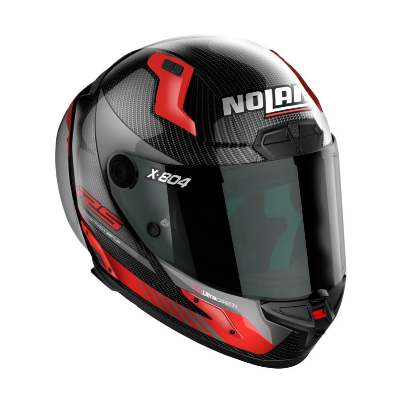Nolan X-804 RS Ultra Carbon Hot Lap Carbon/Red Helmet