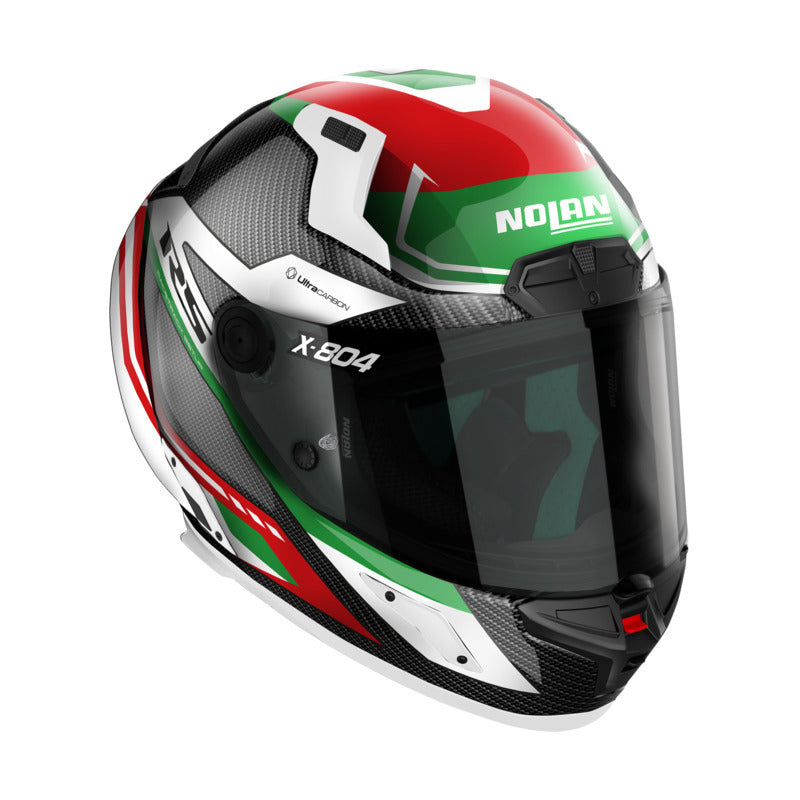 Nolan X-804 RS Ultra Carbon Maven Carbon/Red/White/Green Helmet