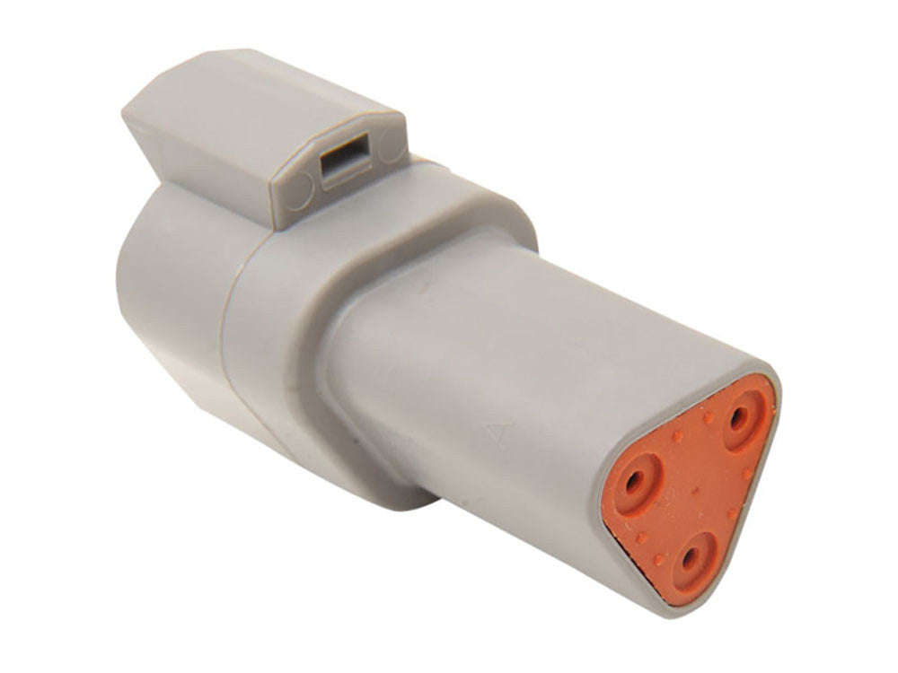 NAMZ Custom Cycle Products NMZ-DR-3G 3-Wire Deutsch Receptacle w/Wedgelock Grey