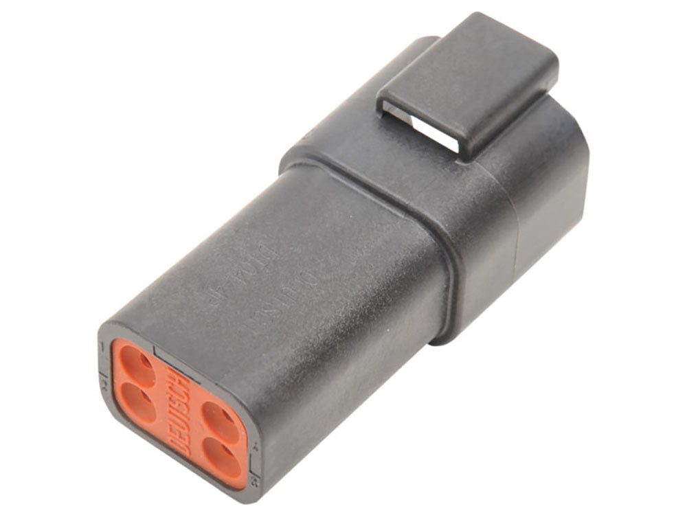 NAMZ Custom Cycle Products NMZ-DR-4B 4-Wire Deutsch Receptacle w/Wedgelock Black