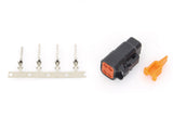 NAMZ Custom Cycle Products NMZ-MDP-4B DTM 4-Position Deutsch Plug w/(4) Stamped Terminals & Wedgelock Black