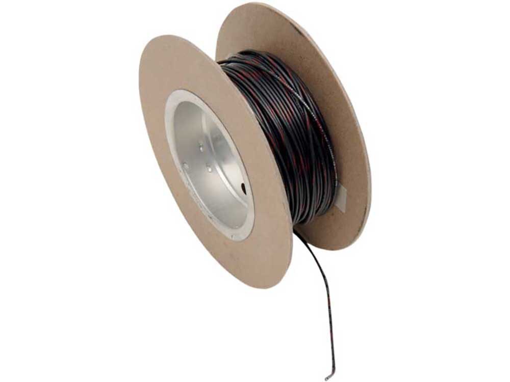 NAMZ Custom Cycle Products NMZ-NWR-02-100 18-Gauge Wire Black w/Red Stripe