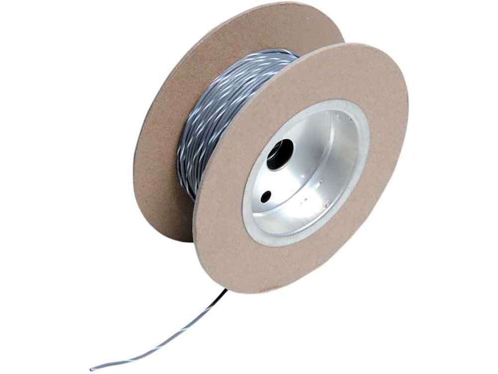 NAMZ Custom Cycle Products NMZ-NWR-89-100 18-Gauge Wire Grey w/White Stripe