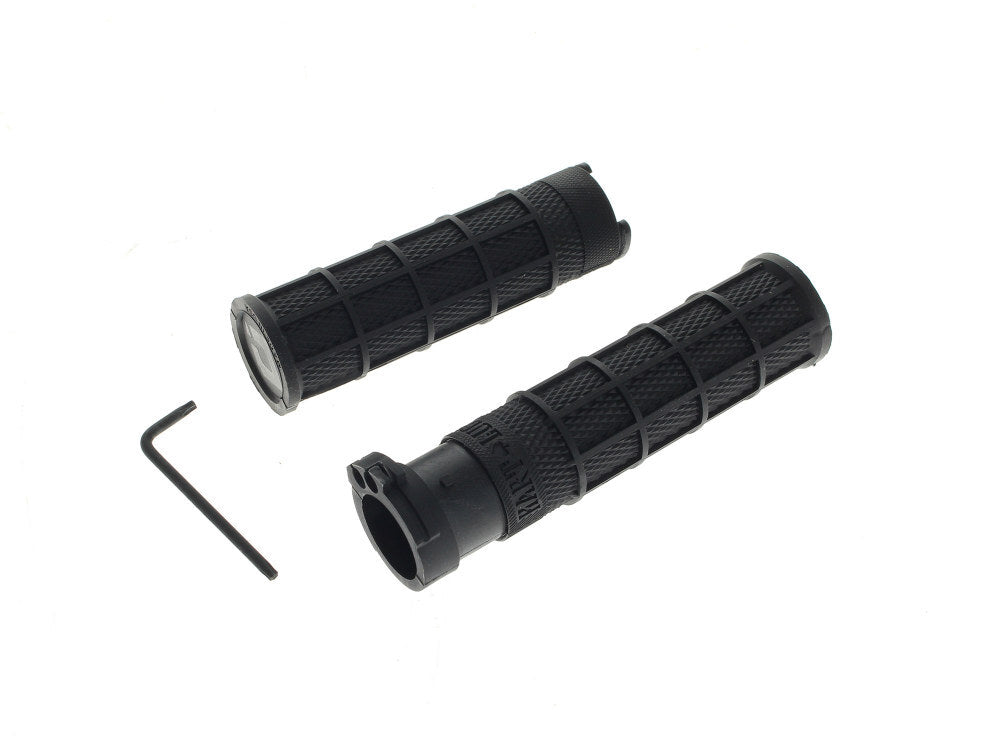 Odi ODI-V21HCW-BB Replacement Rubbers for Hart-Luck Full Waffle Lock-On Handgrips Black for H-D w/Throttle Cable