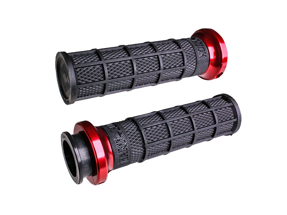 Odi ODI-V31ITW-BB-R Hart-Luck Full Waffle Lock-On Handgrips Red for Indian Touring 18-Up