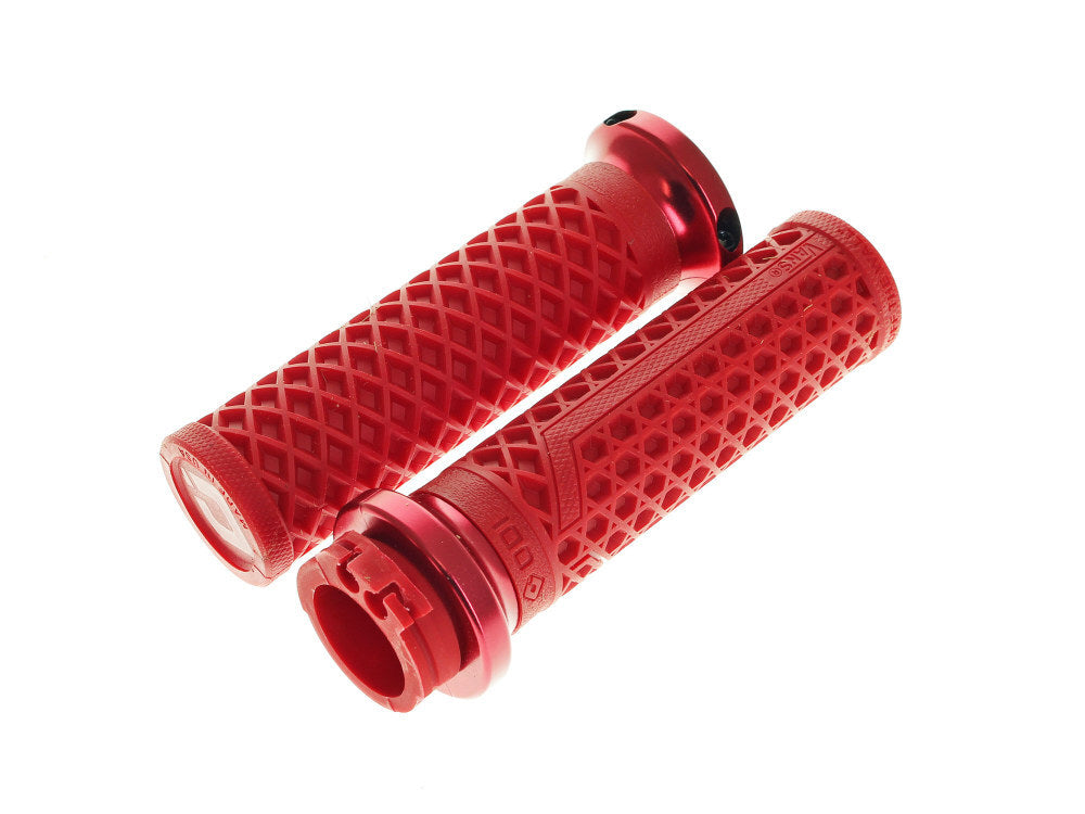 Odi ODI-V31VHCWDR-R Vans Signature Lock-On Handgrips Red/Red for H-D w/Throttle Cable