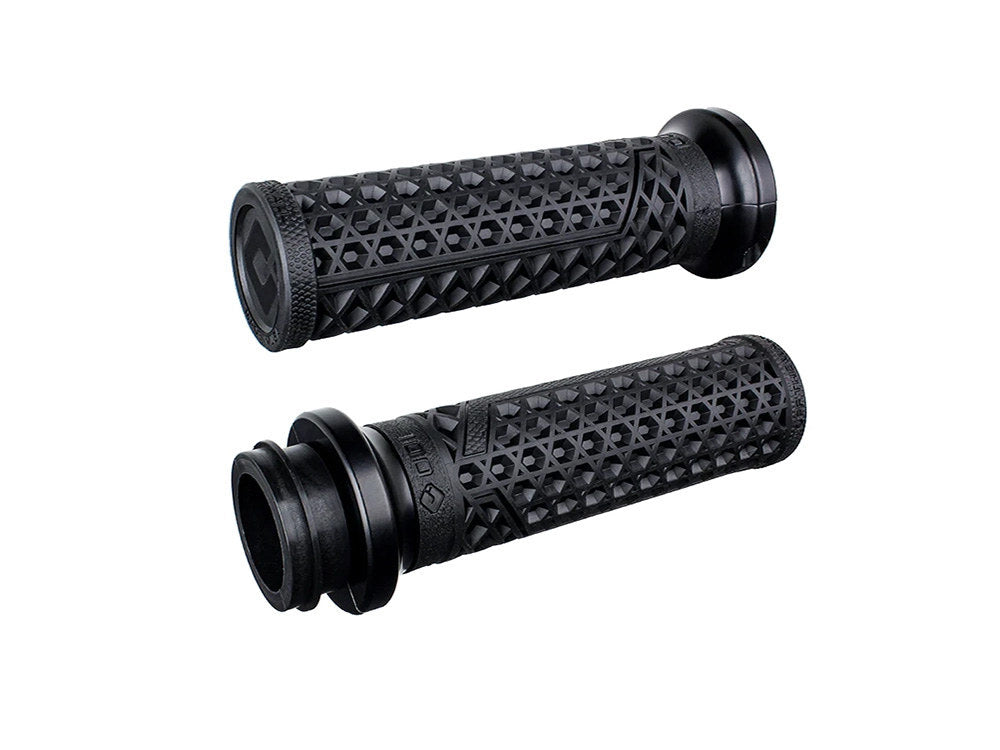 ODI ODI-V31VHTWB-MB Vans Signature Lock-On Handgrips Black/Black for most Big Twin 08-Up w/Throttle-By-Wire