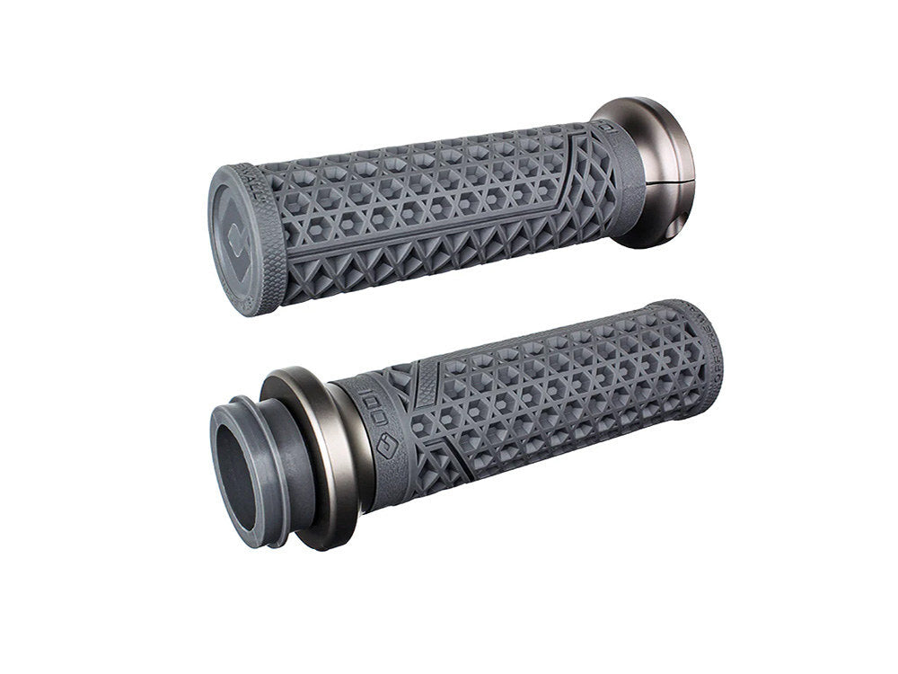 Odi ODI-V31VHTWH-H Vans Signature Lock-On Handgrips Graphite/Gun Metal for most Big Twin 08-Up w/Throttle-By-Wire