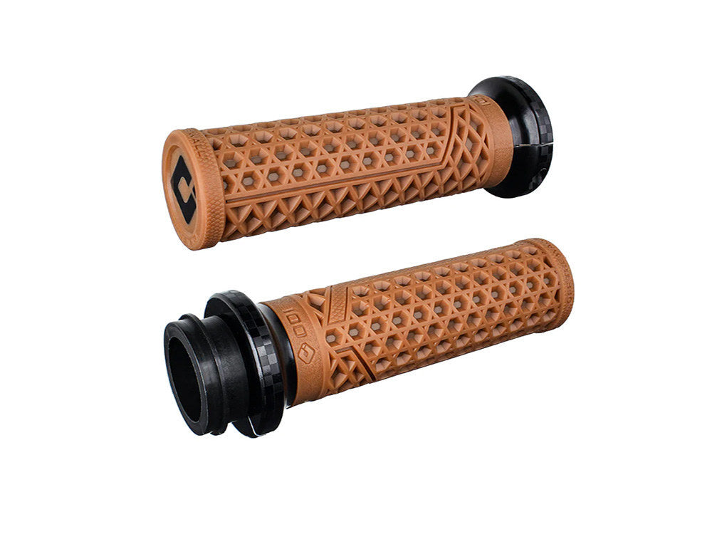 Odi ODI-V31VITWGR-BC Vans Signature Lock-On Handgrips Gum Rubber/Black Checker for Indian Touring 18-Up