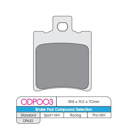 DP Brake Pads ODP003 ODP Scooter Brake Pads