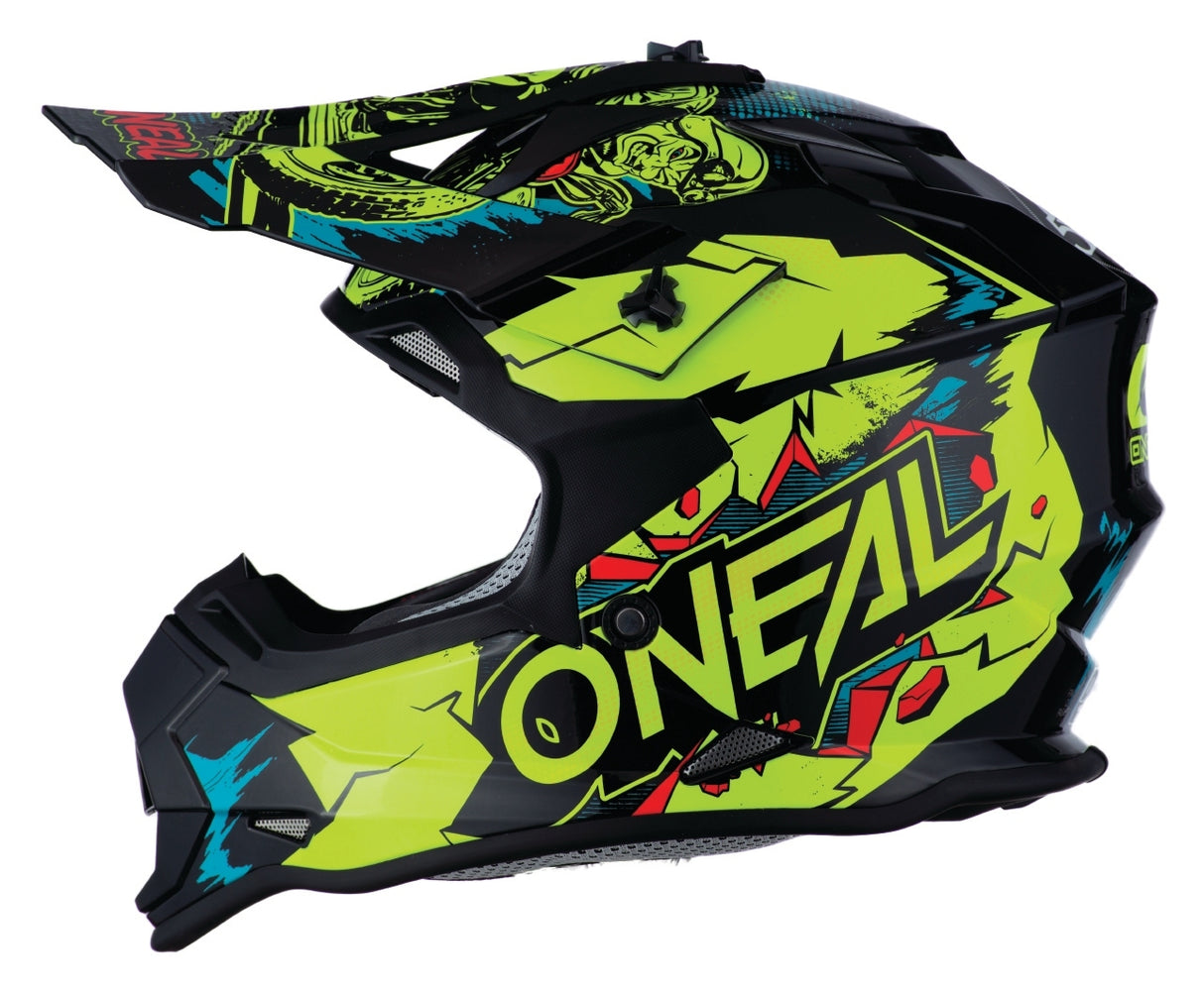 Oneal 2023 2 SRS Villain Neon Yellow Youth Helmet