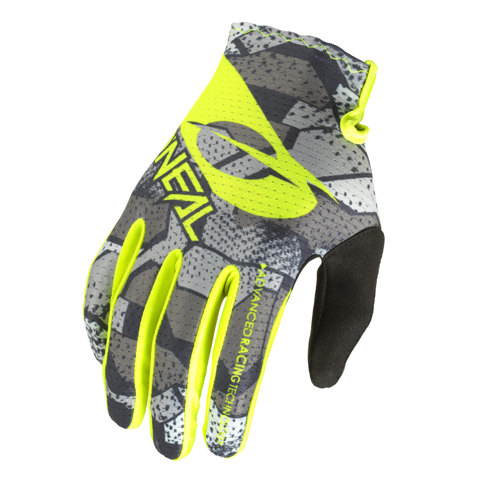 Oneal 2023 Matrix Camo V.22 Grey/Neon Yellow Gloves