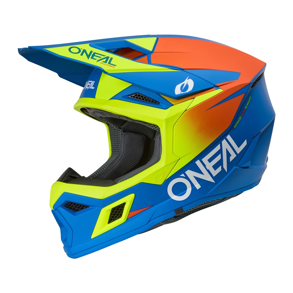 Oneal 2026 3 SRS Solid Blue/Neon Yellow Youth Helmet