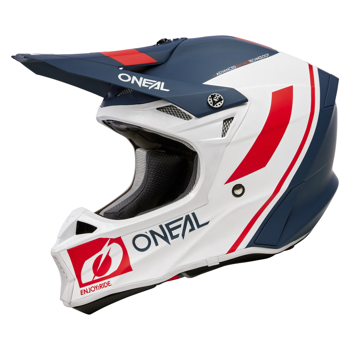 Oneal 2024 10 SRS Flow V.23 Blue/White/Red Helmet